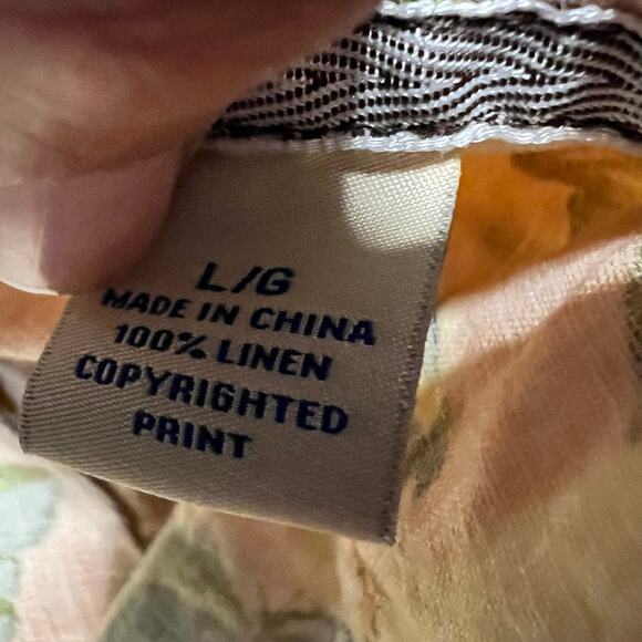 Tommy Bahama Shirt Mens Large Linen Floral Hawaiian Button Original Short Sleeve - Picture 4 of 7